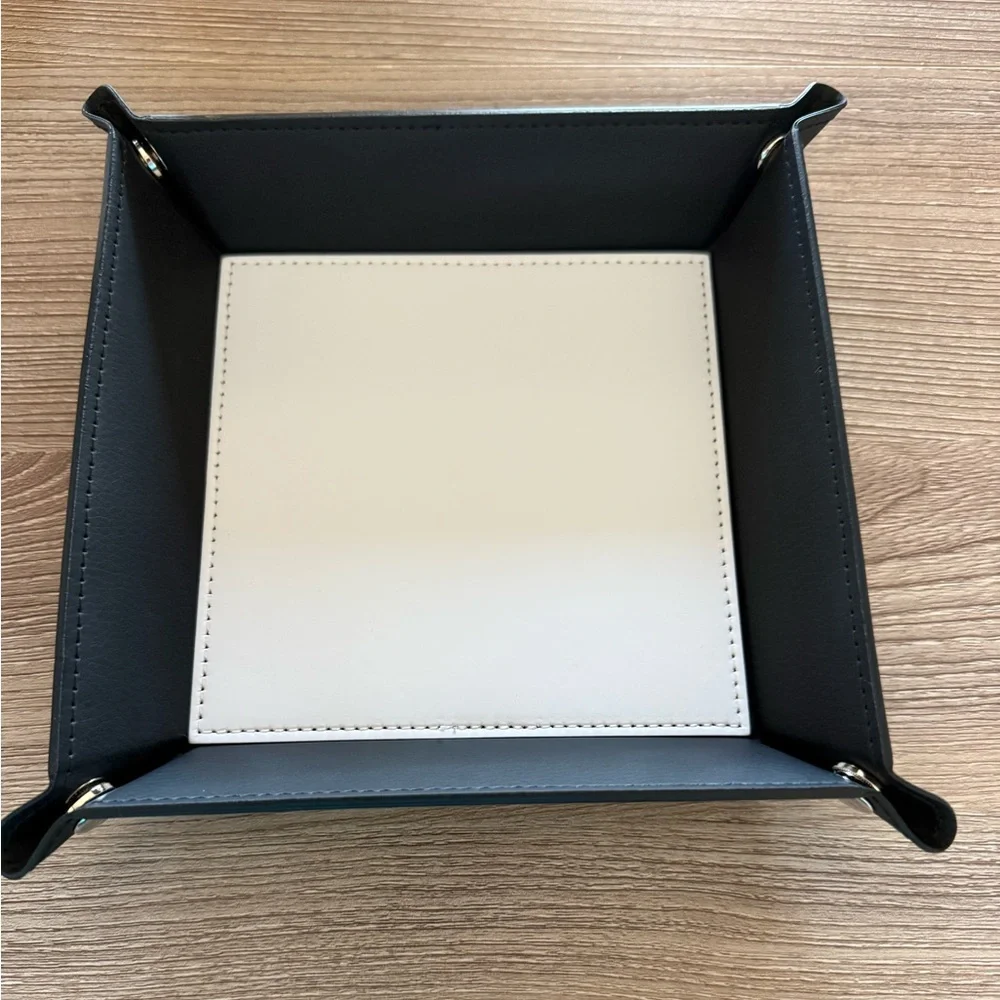 HANDMADE FASHION Foldable PU Leather Accessory Tray With Snap Closure